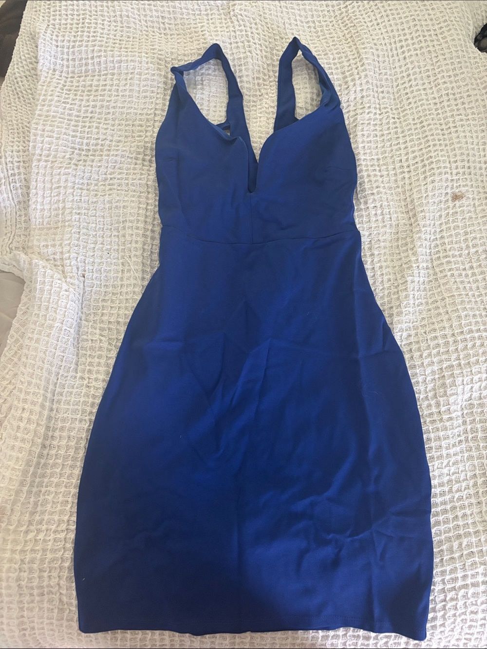 Solemio Sleeveless V-Neck Mini Dress in Royal Blue NWT - L